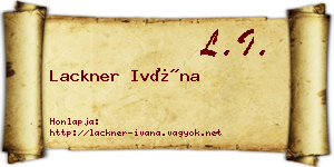 Lackner Ivána névjegykártya